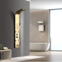 Душевая панель Ceruttispa VICTORIA G с гидромассажем, цвет золото, 150х22 см