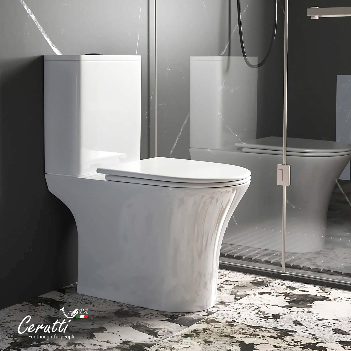 Унитаз компакт Ceruttispa BERNINA Tornado 11133 безободковый с микролифтом и быстросъемным сиденьем