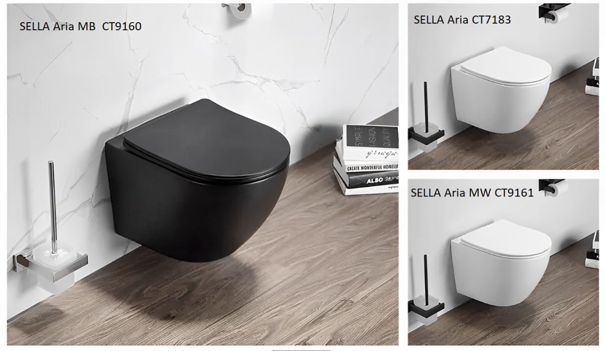 Подвесной унитаз Ceruttispa Sella Aria CT7183 безободковый, 49х36х32.5 см