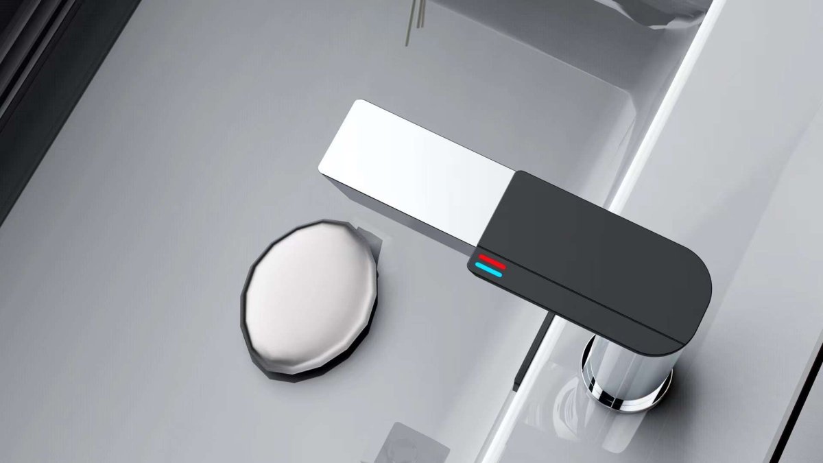 Смеситель для раковины BOCH MANN COMO CB XL BM9631, цвет ХРОМ, ручка цвет ЧЕРНЫЙ