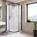 Душевая кабина Cerutti SPA  KORRA 90BF (90x90x205) угловая, без крыши, матовое стекло, черный профиль, 12018