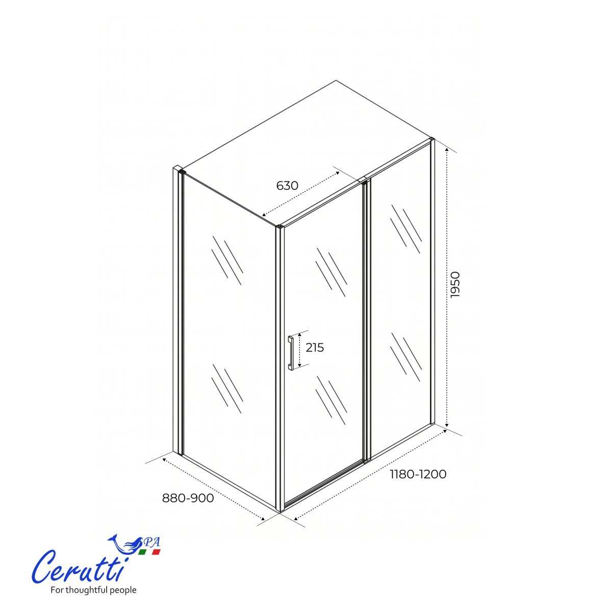 Душевое ограждение Ceruttispa АТЭНА (ATENA) 120BF R