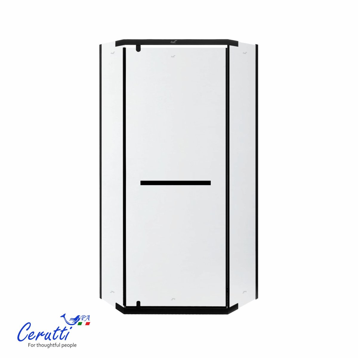 Душевое ограждение Ceruttispa CHIKA ZP91BF, 90x90 см, черный профиль, матовое стекло, без поддона, 12041