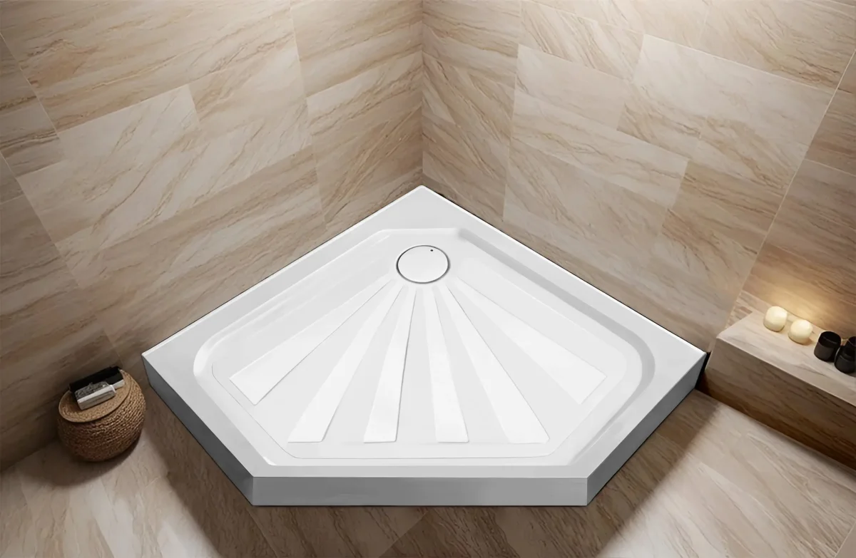 Душевой поддон пентагональный CeruttiSPA P101 белый 100х100х15 см