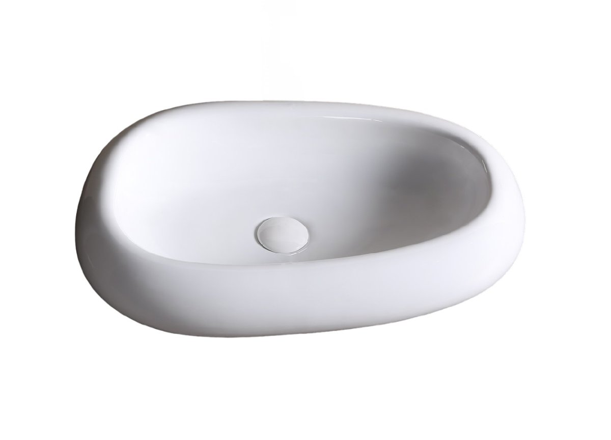 Раковина накладная Ceruttispa CR7041B асимметричная, белая, 60х40х15 см