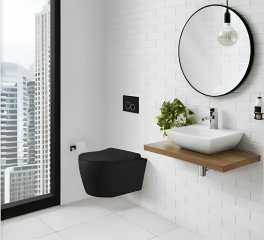 Унитаз подвесной Cerutti SPA SELLA Aria MBF безободковый, черный матовый