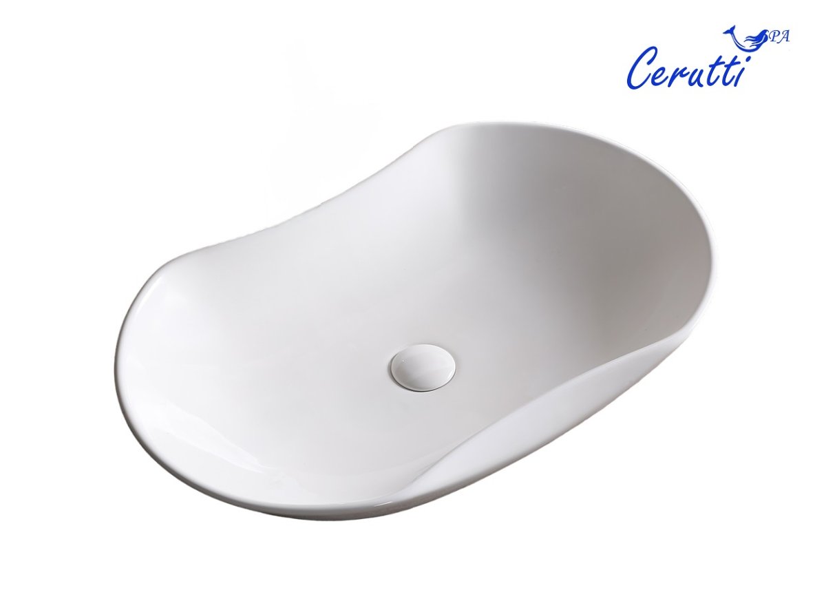 Раковина накладная Ceruttispa CR7031 овальная, белая, 67х41,5х12,5 см