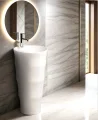 Раковина напольная Ceruttispa MARCO белая, литая с пьедесталом 42х42х83 см