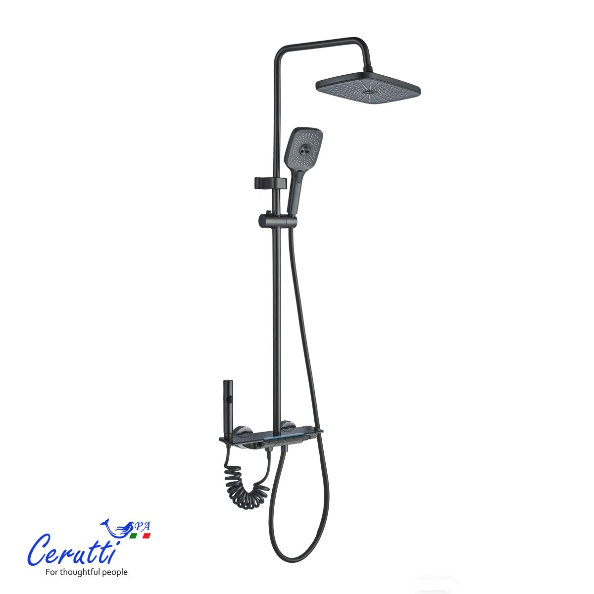 Душевая стойка Ceruttispa FLAVIO цвет графит, 11406
