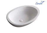 Раковина накладная Ceruttispa CR1005 асимметричный овал, белая, 66х48,5х16 см